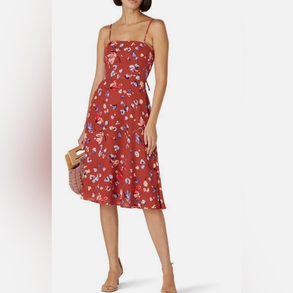 HUTCH Floral Orange  Sleeveless Dress SIZE 0 - Picture 1 of 14